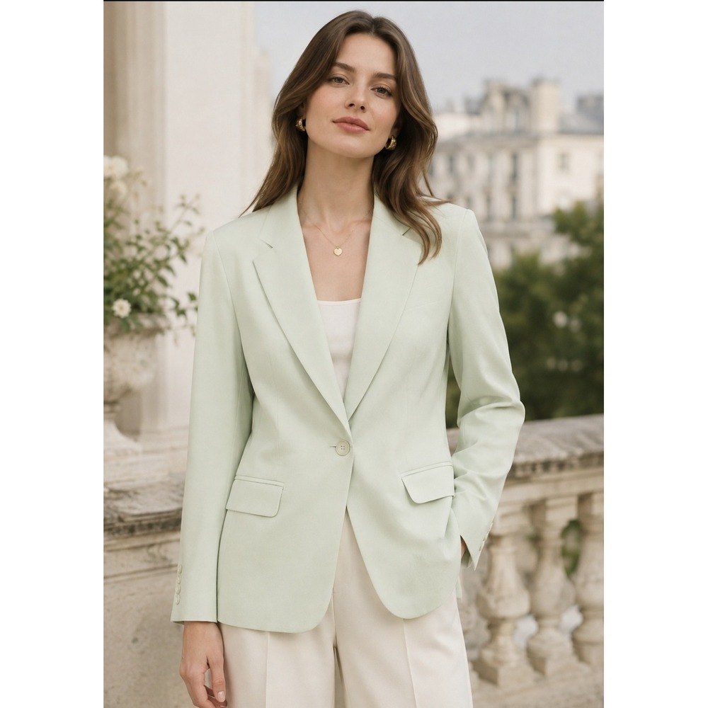 Pendleton Petite Virgin Wool Single Button Blazer Size 18P Pistachio Heritage